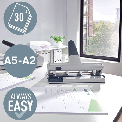 Hålslag Leitz 5114 Universal 30 ark Silver