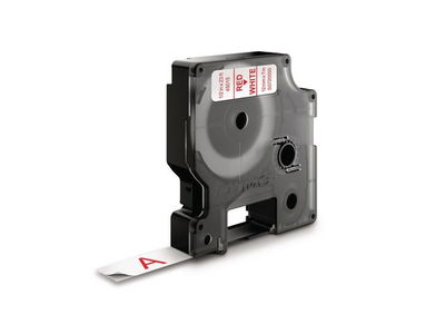 Märkband DYMO D1 12mm röd på vit