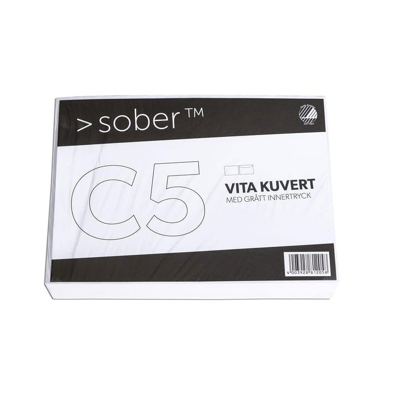 Kuvert Sober C5 FH vitt 80g, 100 st/fp
