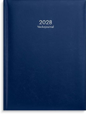 Almanacka Burde 1110 Veckojournal Konstläder Inbunden 2028 Mörkblå