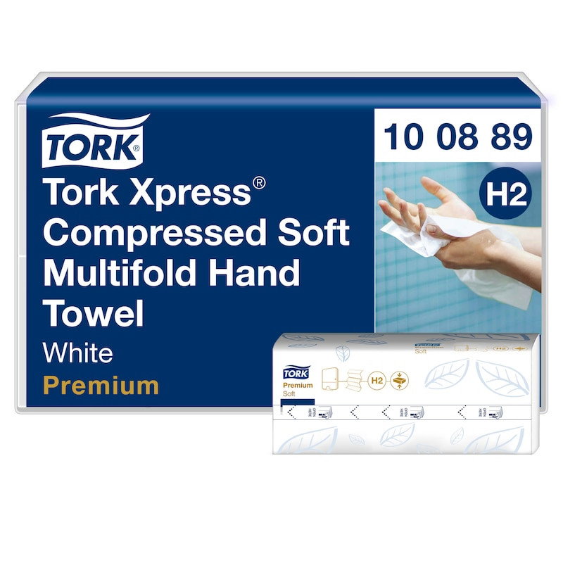 Pappershandduk Tork H2 Komprimerad Prem 2-lg 212x240mm. 2700/fp
