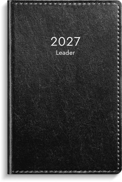 Almanacka Burde 3331 Leader Konstläder inbunden 2027 Svart