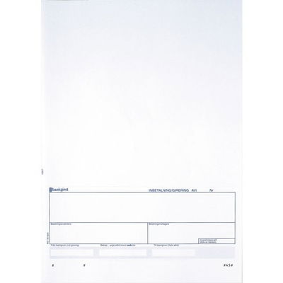 Standardblankett talong Bankgiro 250/fp