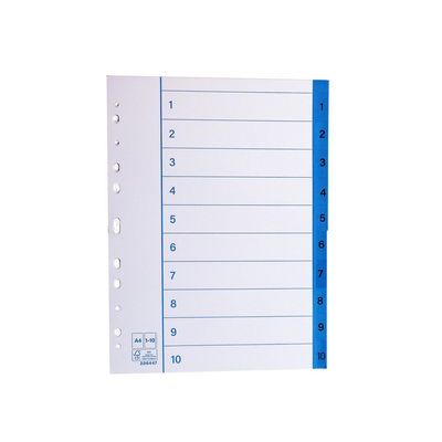 Pärmregister papper 1-10 A4, 10 st/fp
