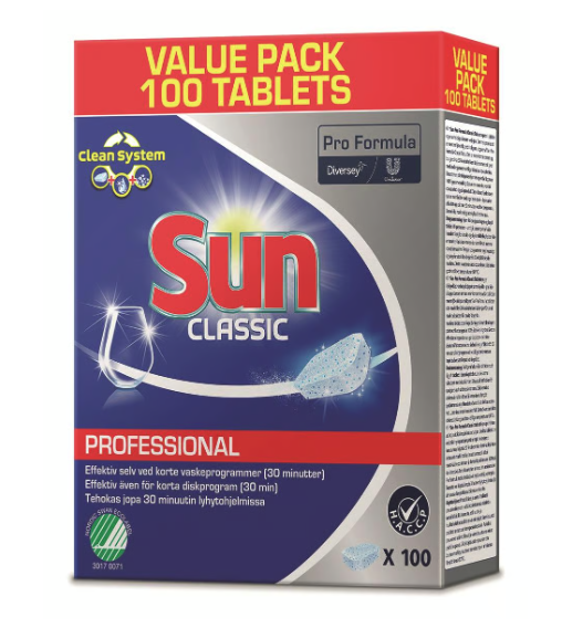 Maskindiskmedel Sun Professional Classic Tabs, 100/fp