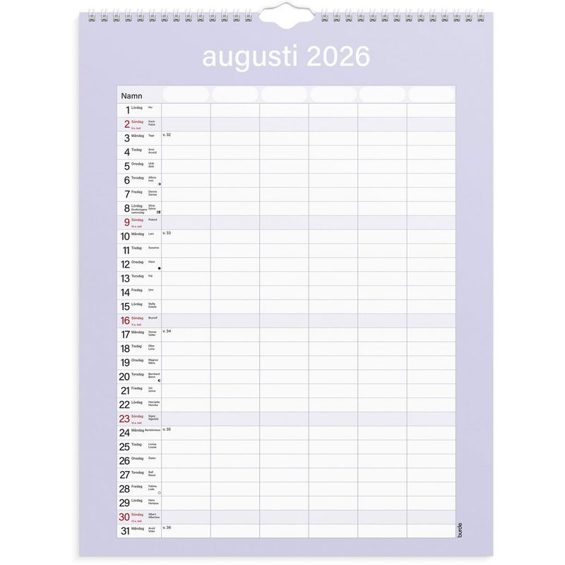 Familjekalendern Praktisk 2026