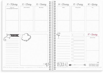 Almanacka Burde 1222 Veckoplanering Doodle 2027