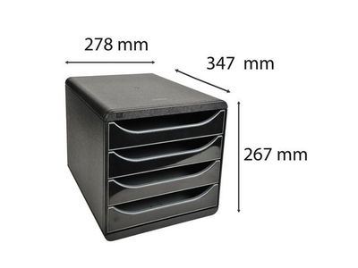 Blankettbox EXACOMPTA BIGBOX 4 låd svart