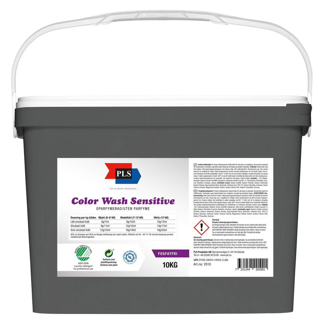 Tvättmedel PLS Color Wash Sensitive 10kg