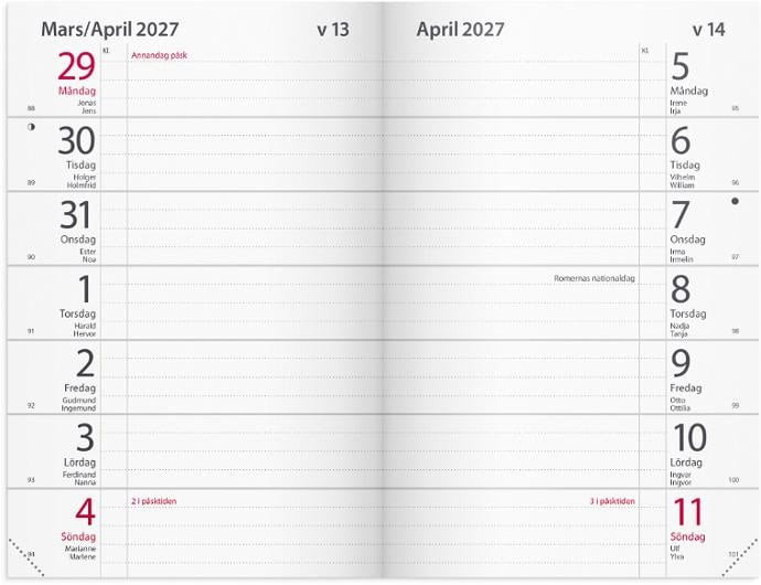 Almanacka Burde 3306 Maxinote Kartongomslag 2027 Blå