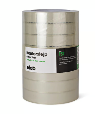 Kontorstejp Transparent 19mm x 66m