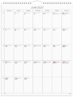 Väggkalender Burde 1726 Stora Månadskalendern 2027