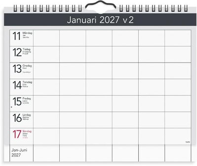 Väggkalender Burde 1715 Väggagenda 2027 A4