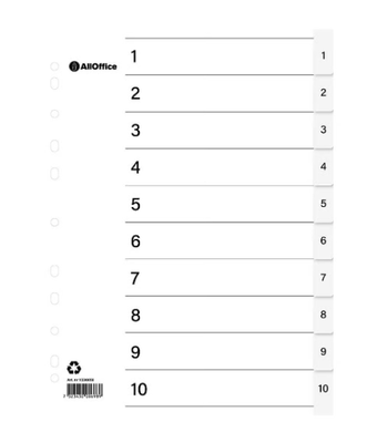 Plastregister A4 1-10 vit