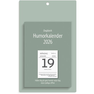 Väggplån med dagblock Humor 2026