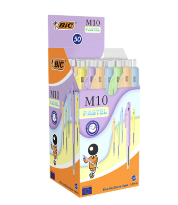 Kulspetspennor Bic M10 Ultra Colours, blå, 50 st/fp
