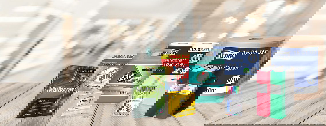 Kontorsmaterial - Köp ur ett komplett sortiment för kontor, lager, städning och lokalvård med personlig service och snabba leveranser