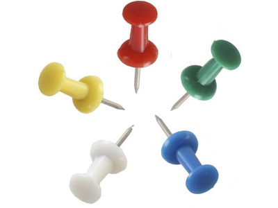 Kartnålar Actual Push-Pin Vit, 30 st/fp