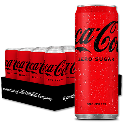 Läsk Coca-Cola Zero burk 33cl inkl pant, 20st/fp