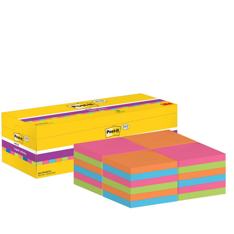 Post-it Super Sticky 76x76 mm, 24st/fp