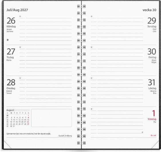 Almanacka Burde 3665 Master Konstläder 2027 Svart