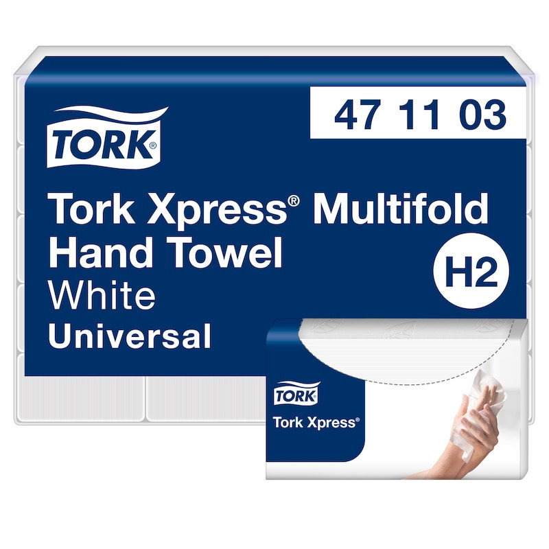 Pappershandduk Tork H2 Uni 2-lg 213x234mm, 3800/fp