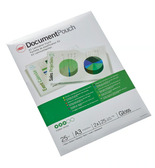 Lamineringsficka GBC 2x125mic Klar A3, 25/fp