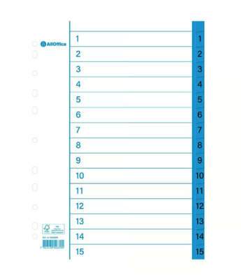 Pärmregister papper 1-15 A4