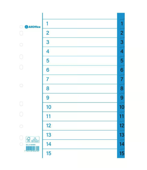 Pärmregister papper 1-15 A4