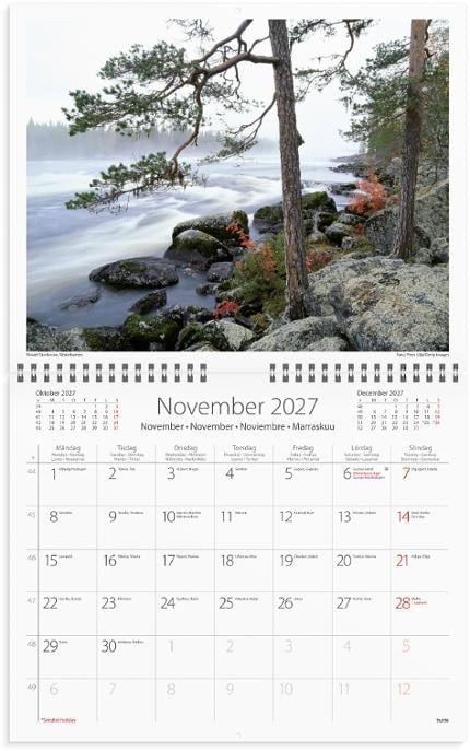 Väggkalender Burde 1735 Vår vackra skog 2027