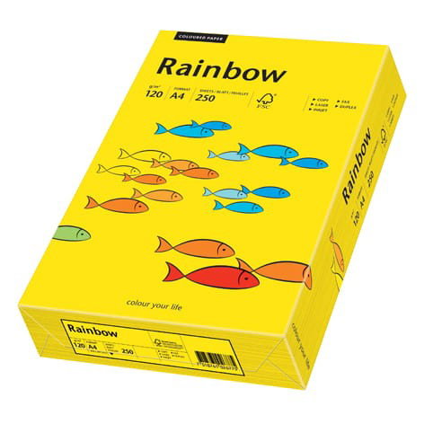 Färgat papper intensive yellow A4 120gr, 250 st/fp