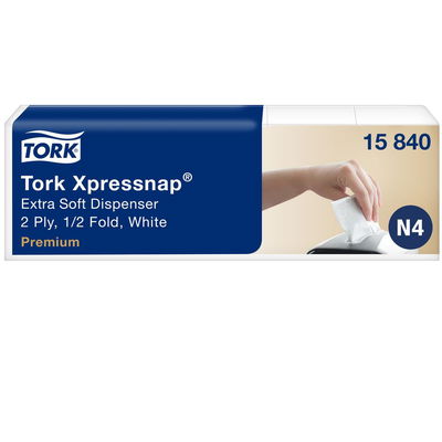 Servett Tork N4 2-lag Vit 21,3x33cm, 500 st/fp