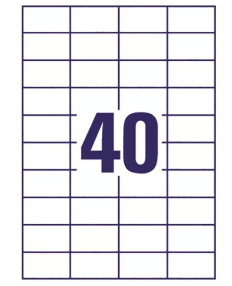 Etikett 52,5x29,7mm 4000/fp