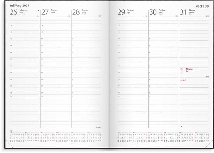 Almanacka Burde 1178 Weekly Konstläder Inbunden 2027 A5