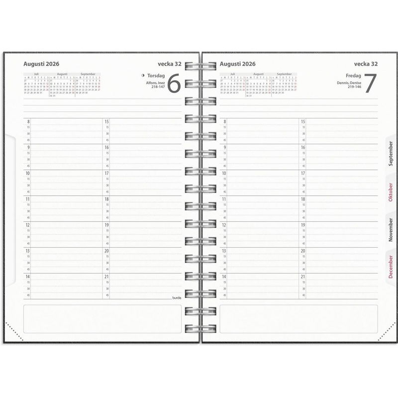Tidkalender 2026 svart