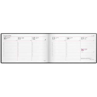 Veckokalender 2026 plast svart