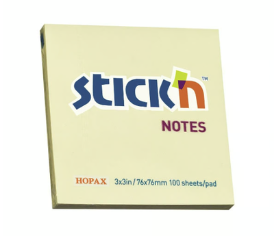 Notisar Stick´n Gul 76x76mm 100 Blad, 12st/fp