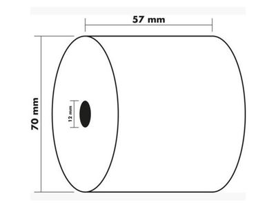 Kvittorulle 57x70x12mm 40m, 10/FP