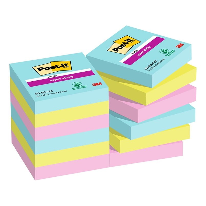 Post-it Super Sticky Cosmic 47x47mm, 12/fp