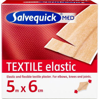 Plåster Salvequick Textile Elastic 6cm x 5m