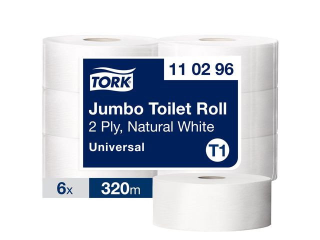 Toalettpapper Tork T1 Jumbo Universal 2-lg 320m, 6/fp