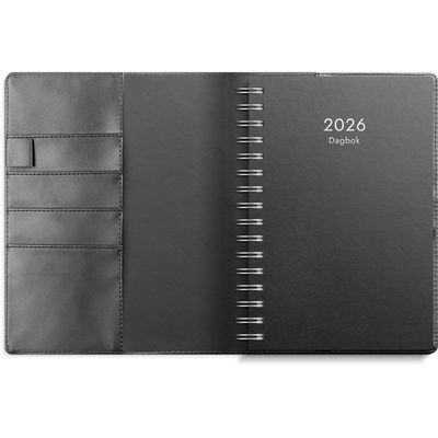 Dagbok 2026 med sleif svart