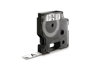 Märkband Dymo D1 12mm Svart/Vit 7m
