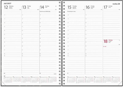 Almanacka Burde 5170 Weekly ECO Line 2027 Svart A5