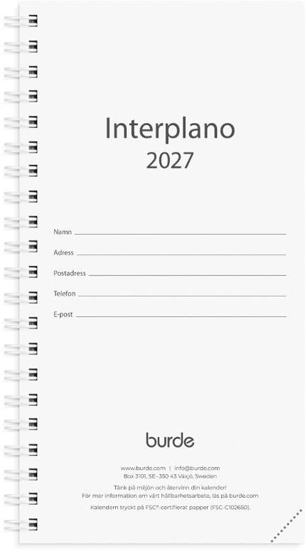 Almanacka Burde 3640 Interplano Refill 2027
