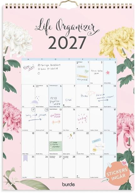 Väggkalender Burde 1781 Väggkalender Life Organizer 2027