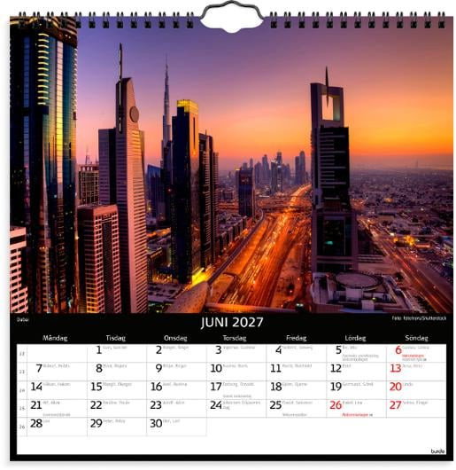 Väggkalender Burde 1795 Skylines 2027