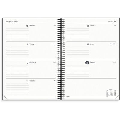 Organizer & Notes 2026 svart