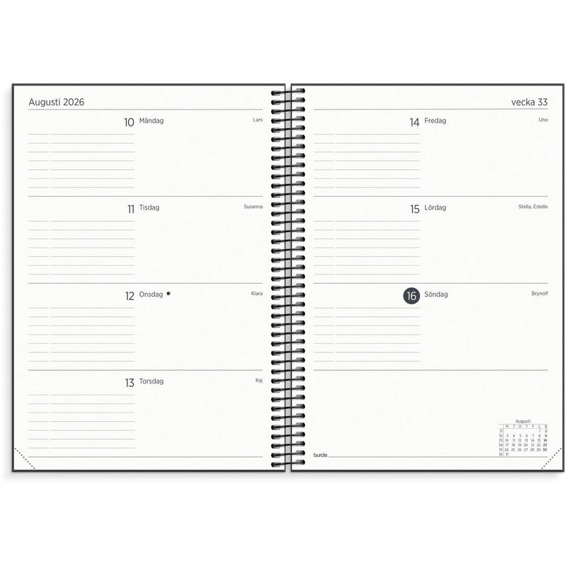 Organizer & Notes 2026 svart
