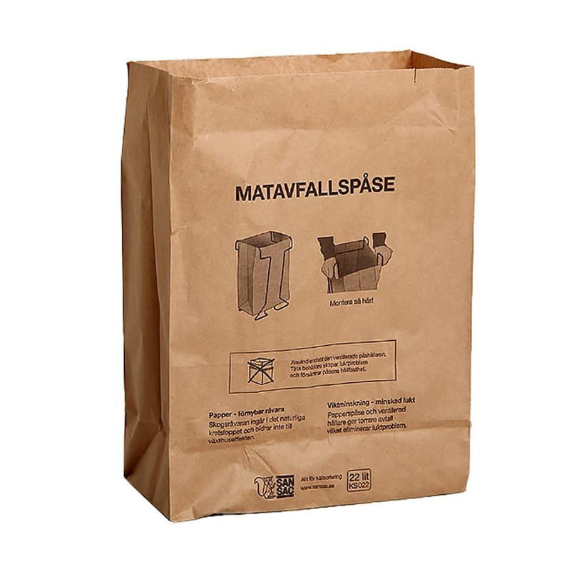 Avfallspåse Matavfall Våtstark Kraftpapp 22L Brun, 100 st/fp